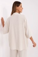 Koszula Damska lniana Model MI-KS-6537.74P jasny beżowy light beige - Italy Moda