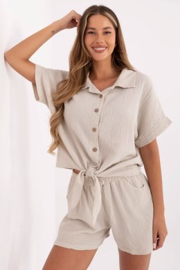 Koszula Damska muślinowa Model MO-KS-F071.00 beżowa beige