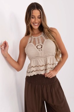 Bluzka damska ażurowa Top Model MI-TP-88506.87 beżowy beige - Italy Moda
