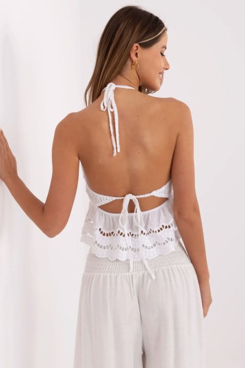Bluzka damska ażurowa Top Model MI-TP-88506.87 biały white - Italy Moda Bluzka damska ażurowa Top Model MI-TP-88506.87 biały white - Italy Moda