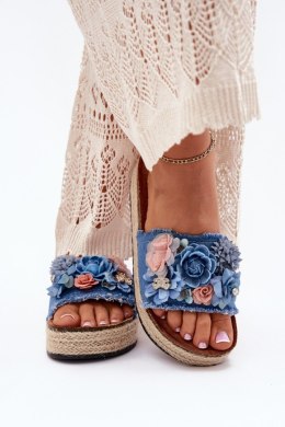 Klapki damskie Model Chellia 5216 niebieskie blue