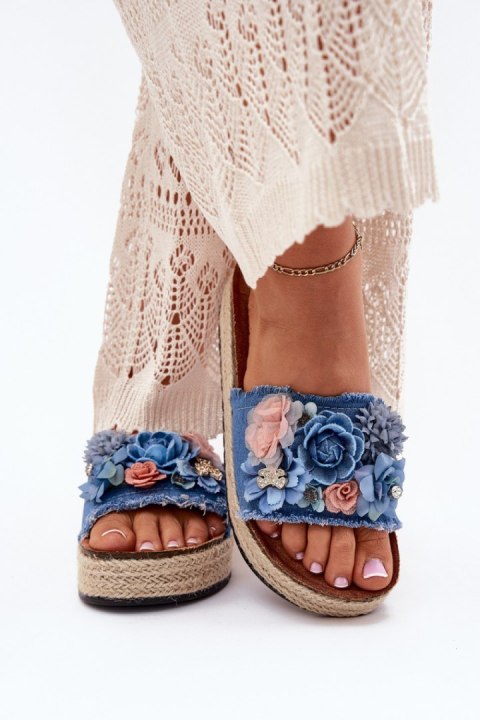 Klapki damskie Model Chellia 5216 niebieskie blue