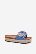 Klapki damskie Model Chellia 5216 niebieskie blue