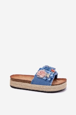 Klapki damskie Model Chellia 5216 niebieskie blue