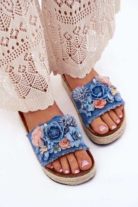Klapki damskie Model Chellia 5216 niebieskie blue Klapki damskie Model Chellia 5216 niebieskie blue