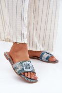 Klapki damskie Model Clariola G469 niebieskie blue