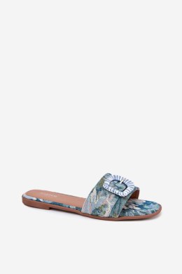 Klapki damskie Model Clariola G469 niebieskie blue