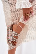 Klapki damskie Model Eradriana SS-166 kolorowe białe multicolor white