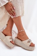 Klapki damskie Model Isolene 55-A08 beżowe beige