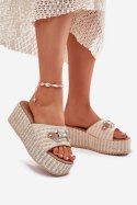 Klapki damskie Model Isolene 55-A08 beżowe beige
