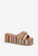 Klapki damskie Model Isolene 55-A08 kolorowe multicolor