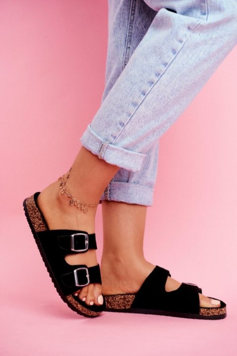 Klapki damskie Model Si Senor 20SD21-1732 czarne black Klapki damskie Model Si Senor 20SD21-1732 czarne black