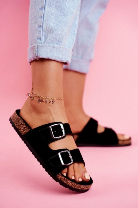 Klapki damskie Model Si Senor 20SD21-1732 czarne black Klapki damskie Model Si Senor 20SD21-1732 czarne black