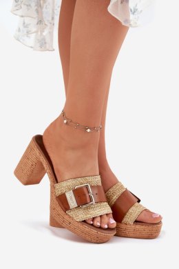 Klapki damski skórzane Model Zazoo 40459 Brown
