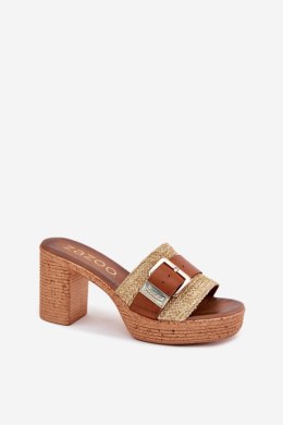 Klapki damski skórzane Model Zazoo 40459 Brown