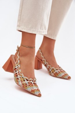 Sandały damskie z plecionką Model Ebina kolorowe multicolor