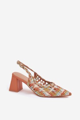 Sandały damskie z plecionką Model Ebina kolorowe multicolor
