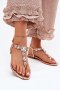 Sandały damskie japonki Model Fiolalia 8088 różowy/złoty pink/gold