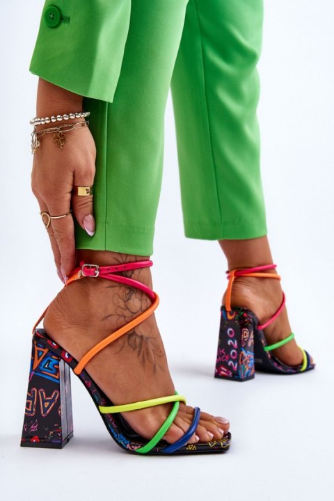 Sandały Model Josette FY2125-3 Multicolor Black - Step in style Sandały Model Josette FY2125-3 Multicolor Black - Step in style