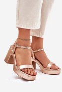 Sandały damskie Model Lillita 6896 rożowe złote pink gold