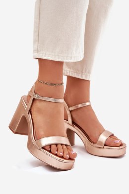 Sandały damskie Model Lillita 6896 rożowe złote pink gold