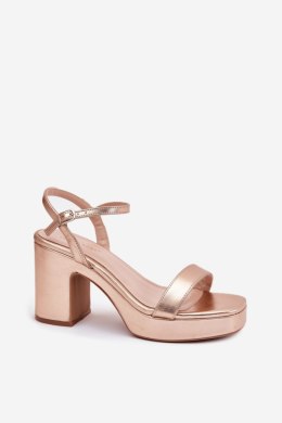 Sandały damskie Model Lillita 6896 rożowe złote pink gold