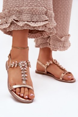 Sandały damskie Model Saane 8089 różowe złote pink gold