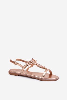 Sandały damskie Model Saane 8089 różowe złote pink gold
