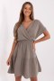 Sukienka damska muślinowa kopertowa Model MI-SK-92160.00 ciemny beżowy dark beige