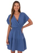 Sukienka damska muślinowa kopertowa Model MI-SK-92160.00 ciemny niebieski dark blue