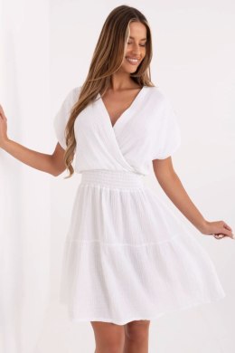 Sukienka damska muślinowa kopertowa Model MI-SK-92160.00 biała white