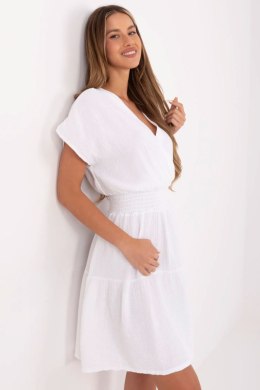 Sukienka damska muślinowa kopertowa Model MI-SK-92160.00 biała white