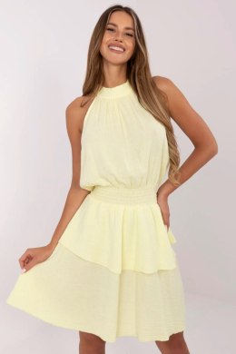 Sukienka damska muślinowa Model MI-SK-92166.71P jasny żółty light yellow