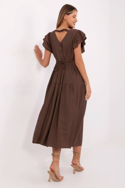 Sukienka damska letnia midi Model MI-SK-A2489.21 brązowa brown - Italy Moda Sukienka damska letnia midi Model MI-SK-A2489.21 brązowa brown - Italy Moda