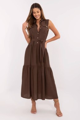 Sukienka damska maxi Model MI-SK-A5032.70P brązowa brown - Italy Moda