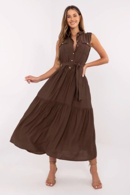 Sukienka damska maxi Model MI-SK-A5032.70P brązowa brown - Italy Moda