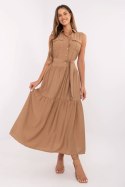 Sukienka damska maxi Model MI-SK-A5032.70P karmelowa camel - Italy Moda