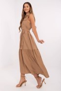 Sukienka damska maxi Model MI-SK-A5032.70P karmelowa camel - Italy Moda