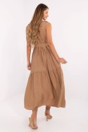Sukienka damska maxi Model MI-SK-A5032.70P karmelowa camel - Italy Moda