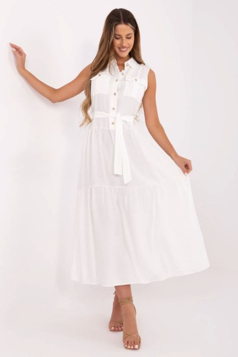 Sukienka damska maxi Model MI-SK-A5032.70P biała white - Italy Moda Sukienka damska maxi Model MI-SK-A5032.70P biała white - Italy Moda