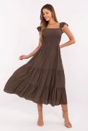 Sukienka damska midi Model MI-SK-A5063.69P brązowa brown - Italy Moda