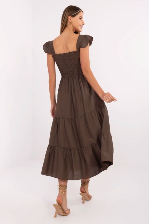 Sukienka damska midi Model MI-SK-A5063.69P brązowa brown - Italy Moda Sukienka damska midi Model MI-SK-A5063.69P brązowa brown - Italy Moda