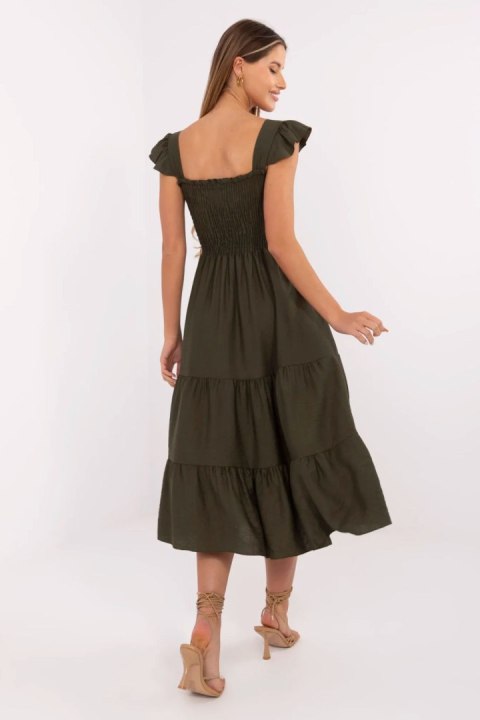 Sukienka damska midi Model MI-SK-A5063.69P khaki - Italy Moda Sukienka damska midi Model MI-SK-A5063.69P khaki - Italy Moda