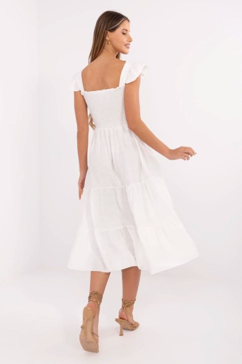 Sukienka damska midi Model MI-SK-A5063.69P biała white - Italy Moda Sukienka damska midi Model MI-SK-A5063.69P biała white - Italy Moda
