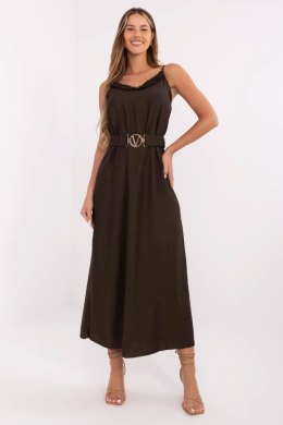 Sukienka damska maxi Model MI-SK-A6401.00 ciemna brązowa dark brown - Italy Moda
