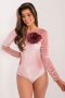 Body damskie welurowe klasyczne Model LK-BO-509557.83 jasne różowe Light Pink - Lakerta