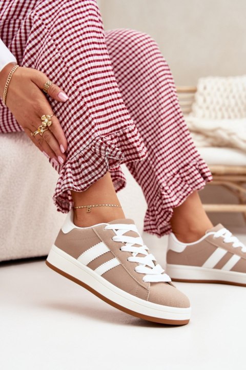 Buty Sportowe Sneakersy damskie Model Ravina 896-4D ciemny beżowy Dark Beige Buty Sportowe Sneakersy damskie Model Ravina 896-4D ciemny beżowy Dark Beige