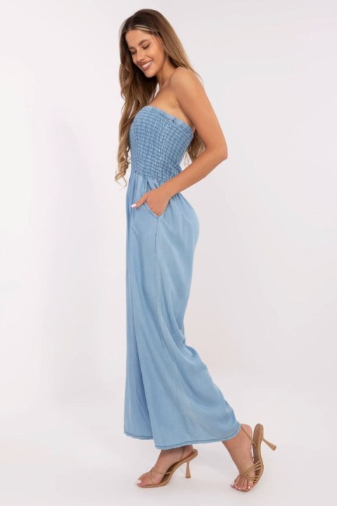 Kombinezon damski długi Model MI-KO-22933.09 niebieski błękitny Blue - Italy Moda Kombinezon damski długi Model MI-KO-22933.09 niebieski błękitny Blue - Italy Moda