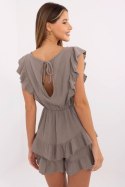 Kombinezon damski muślinowy krótki Model MI-KO-62106.88 ciemny beżowy Dark Beige - Italy Moda