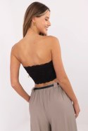 Koszulka damska krótka koronkowa Top Model D16048W02497A czarna Black - Sublevel